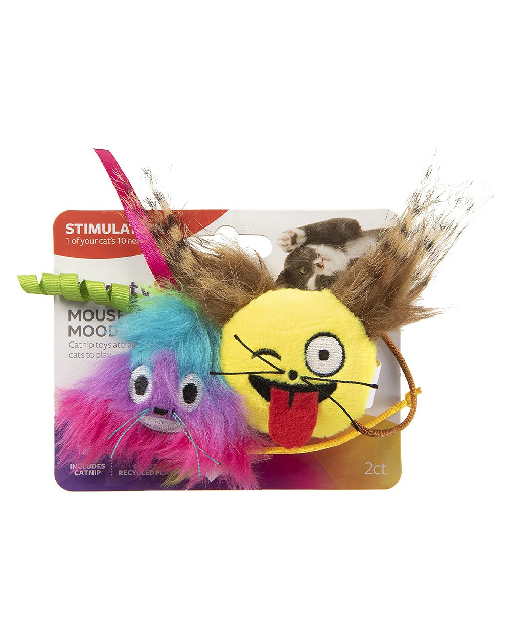 Smartykat Mouse Moods Emoji Catnip Cat Toys Set Of 2
