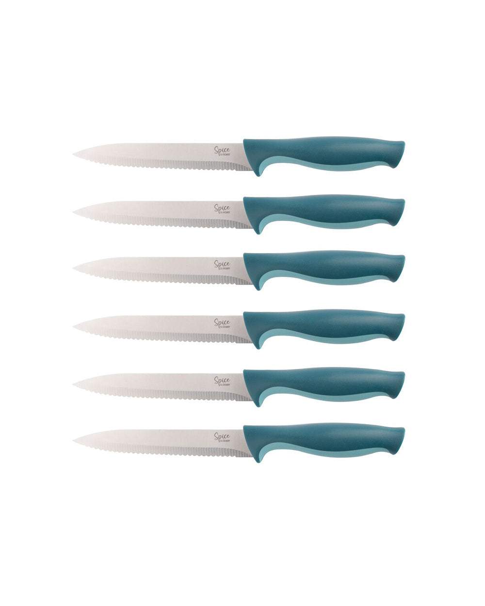 Spice By Tia Mowry Savory Saffron 14 Pieces Cutlery Set With Rubberwood Block Mint