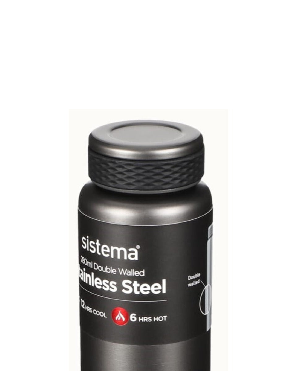 Sistema Chic Stainless Steel Dark Grey Bottle 280ML