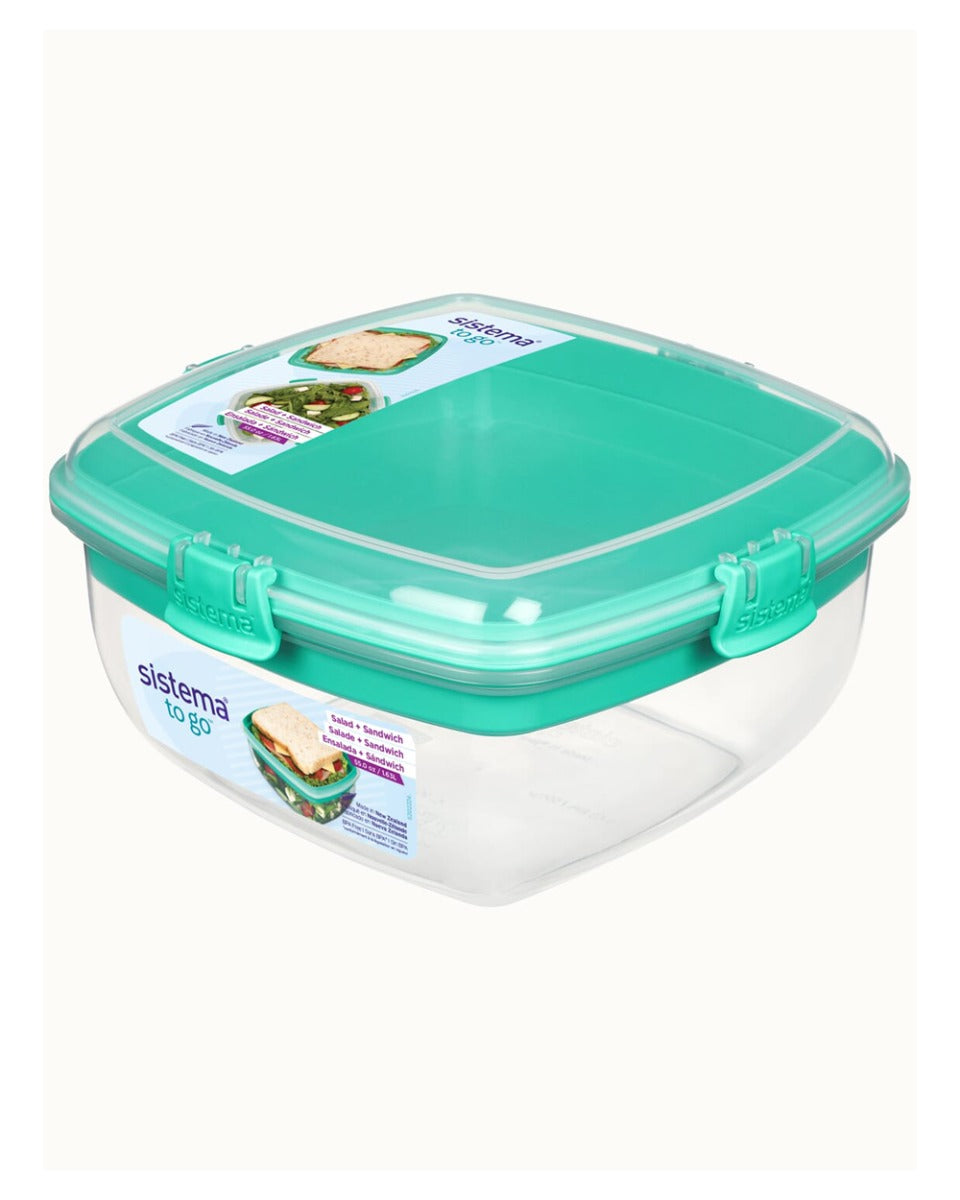 Sistema 1.63 Litre Salad Plus Sandwich To Go Teal