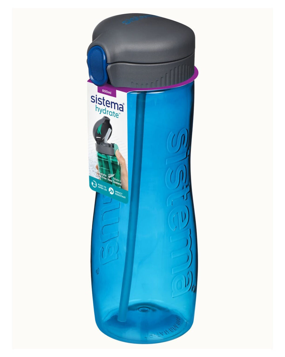 Sistema 800ml Tritan Quick Flip Bottle Blue