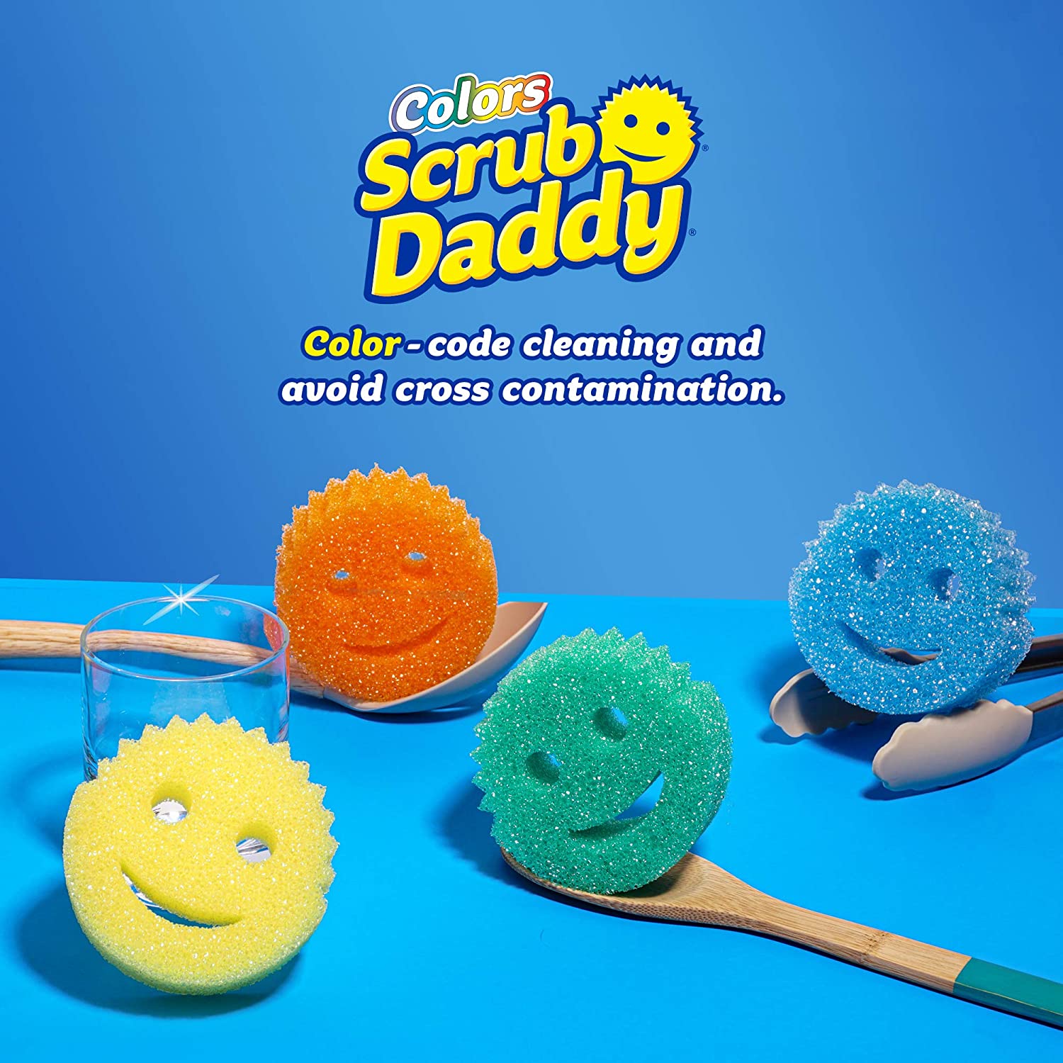 Scrub Daddy Original All Purpose Color Cleaning Sponge Multi-Pack Set Of 4 Assorted