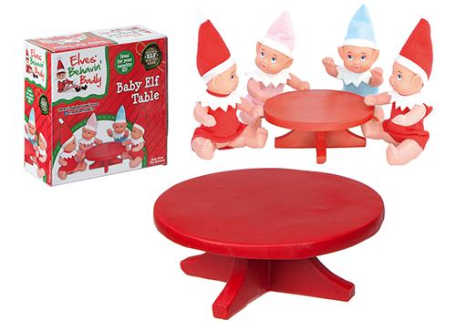 PMS 4.5" D Red Polystone Mini Elf Baby Table