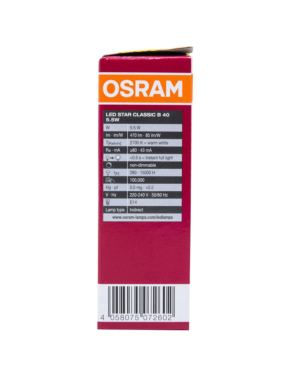 Osram LED CL B40 Candle 5.5W WW Frosted