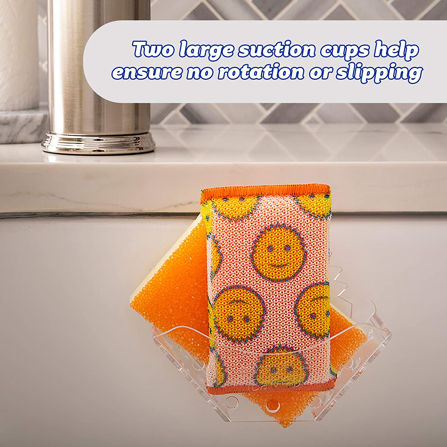 Scrub Daddy Sponge Caddy Holder With Suction Cups And Smart Storage