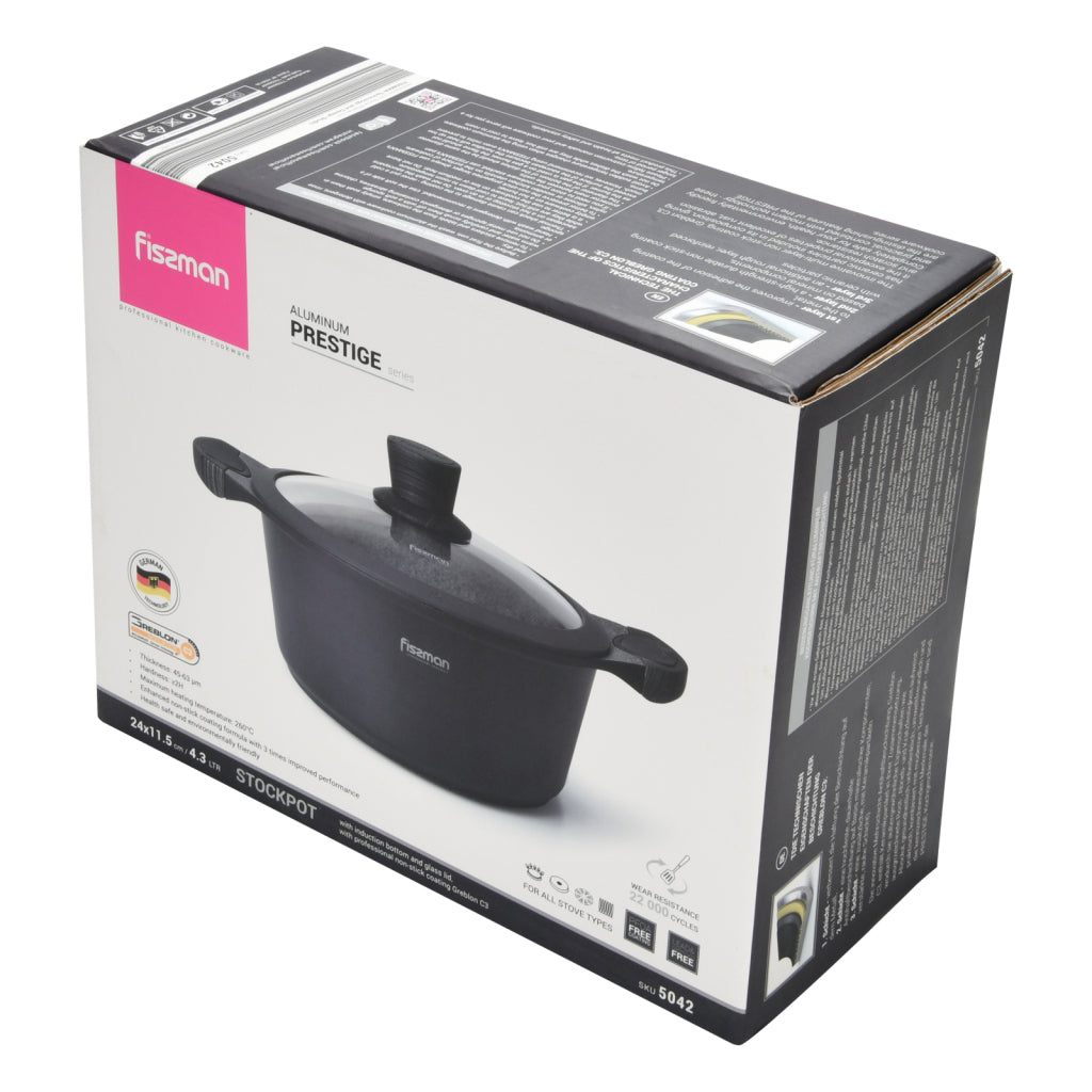 Fissman Casserole Prestige 24x11.5 cm with Glass Lid