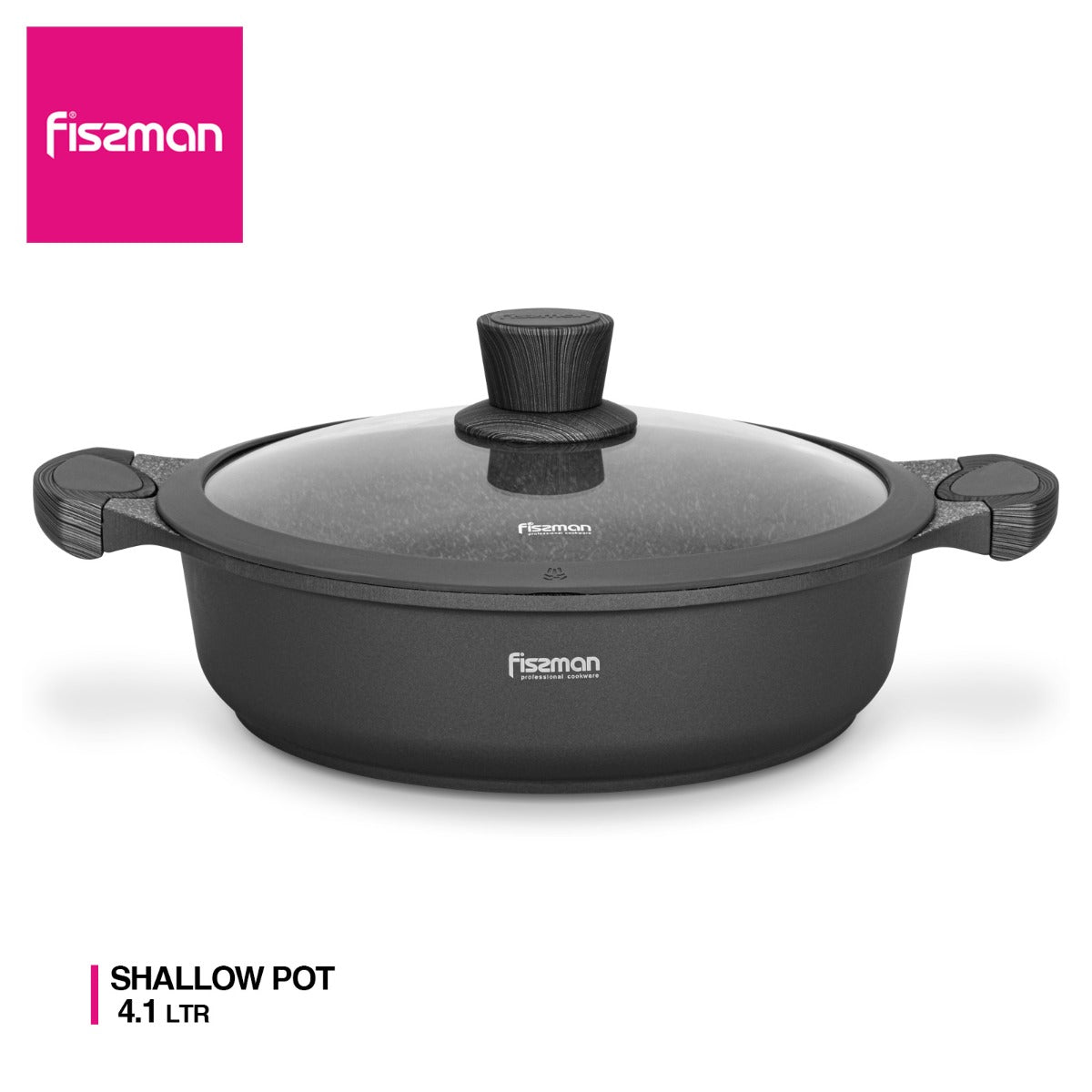 Fissman Shallow Pot Prestige 28x8 cm With Glass Lid