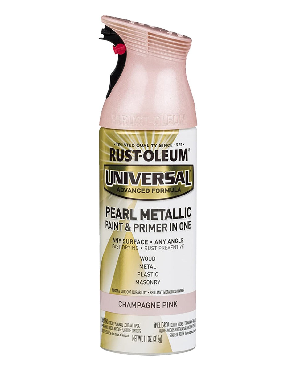 RustOleum Universal All Surface Spray Paint 11Oz Pearl Metallic Champagne Pink Mist