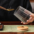 1Chase Borosilicate Glass Storage Jar With Airtight Bamboo Lid and Metal Handle Taper Shape 600 ML