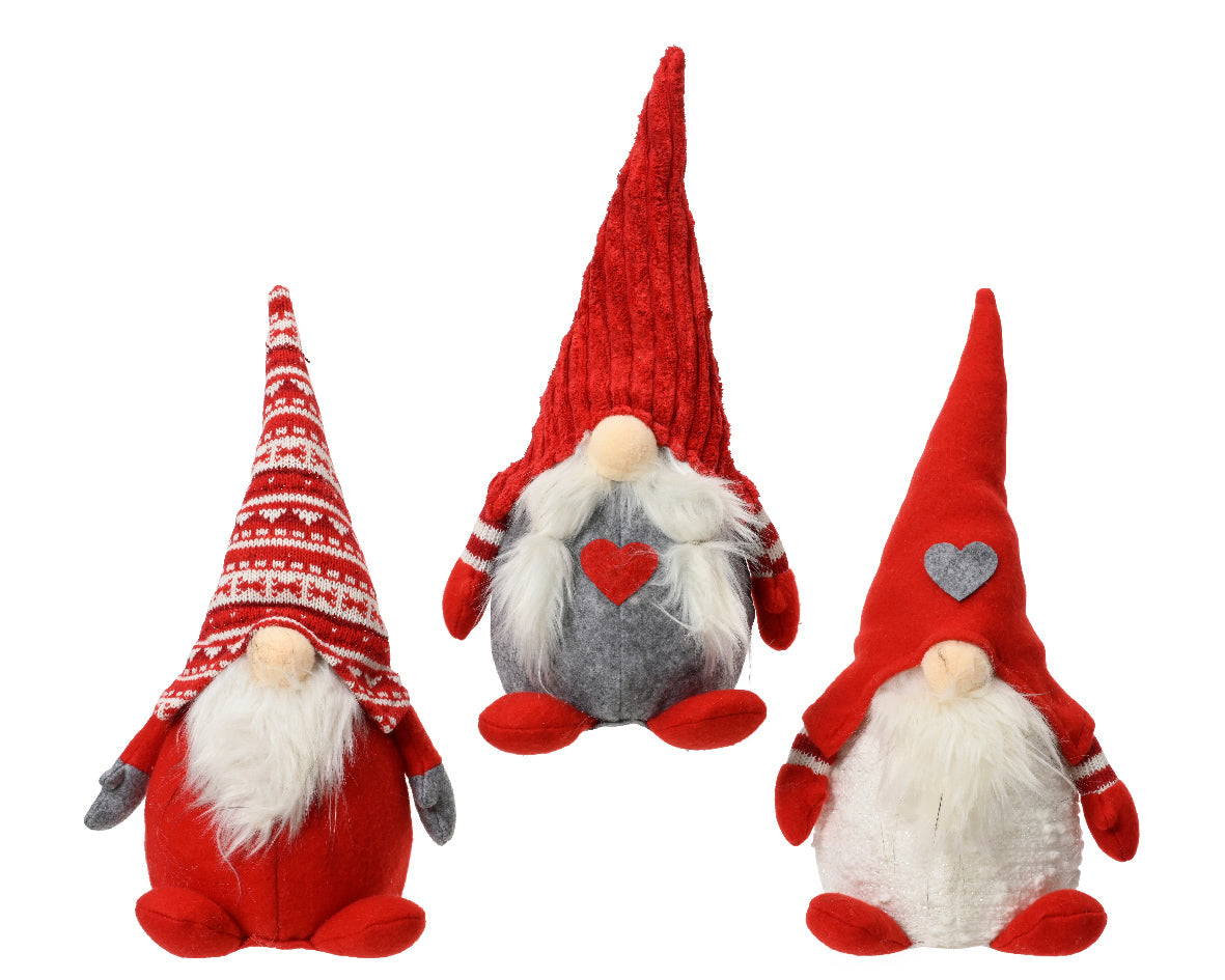 Homesmiths Decoris 30cm Gnome Polyester Red Assorted 1 Piece