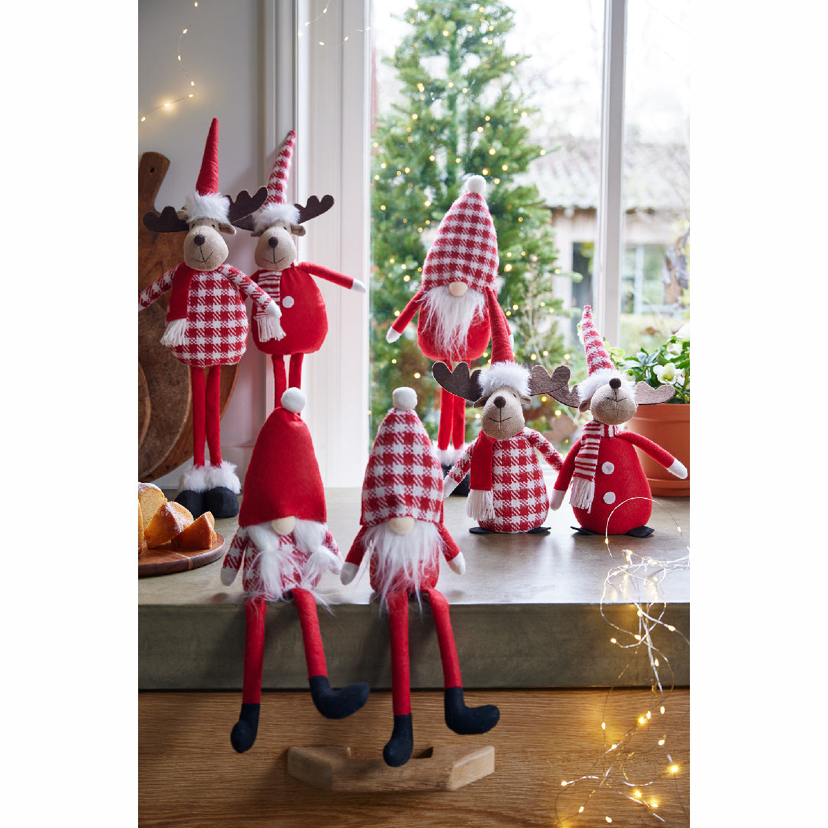 Homesmiths Decoris 30cm Gnome Polyester Red Assorted 1 Piece