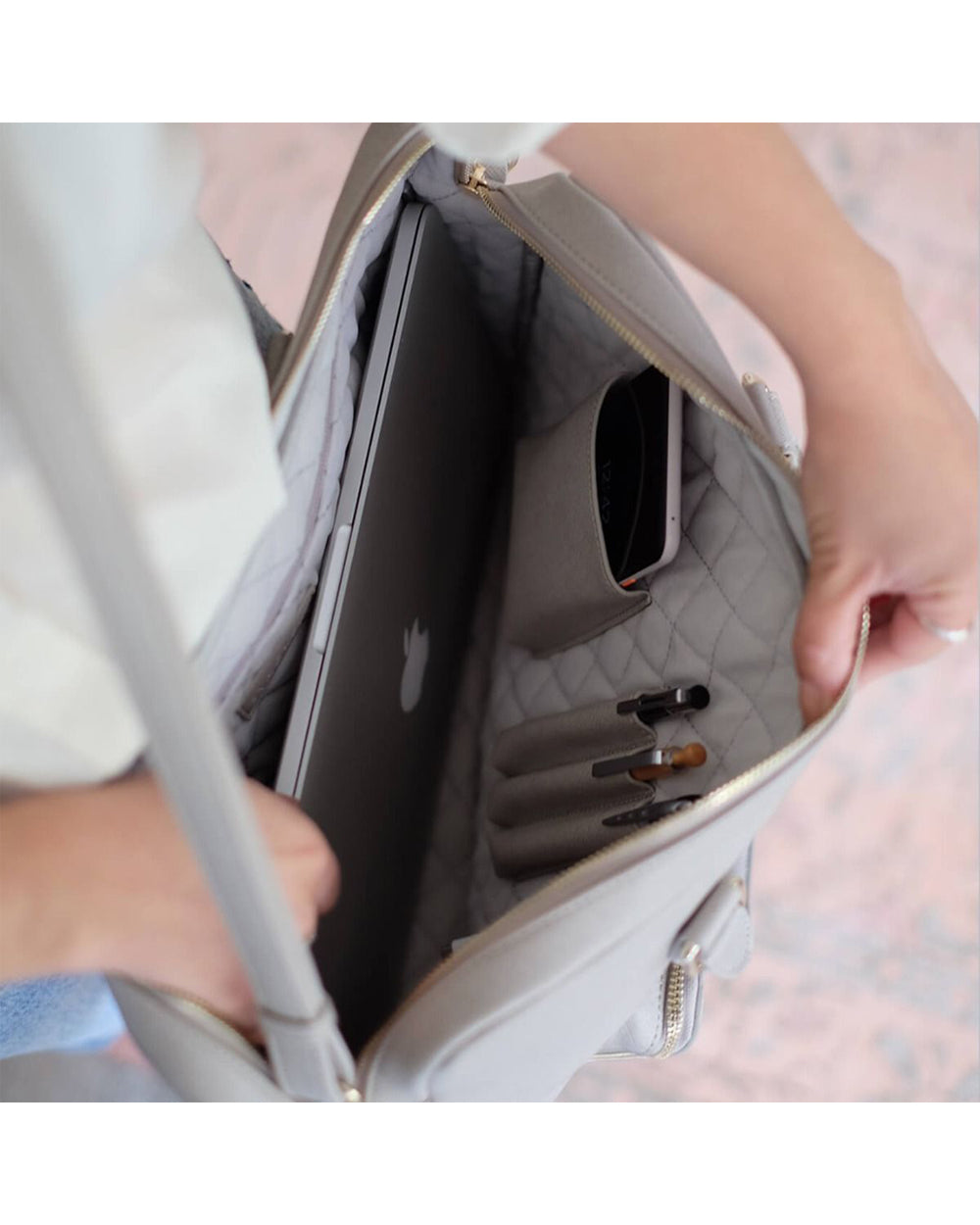 Stackers Laptop Bag Taupe