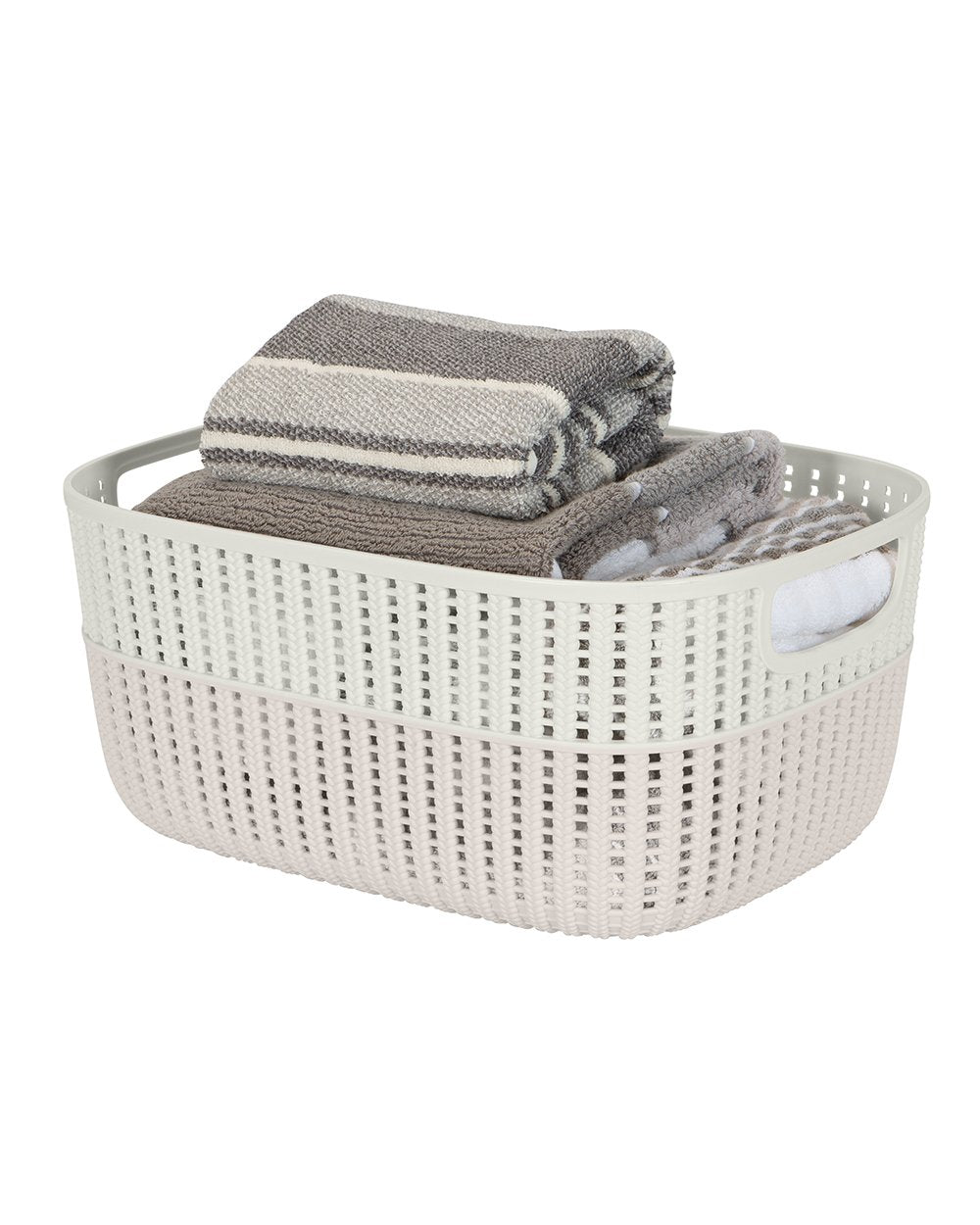 Simplify Sailor Knot Storage Tote Two Tone Large Ivory