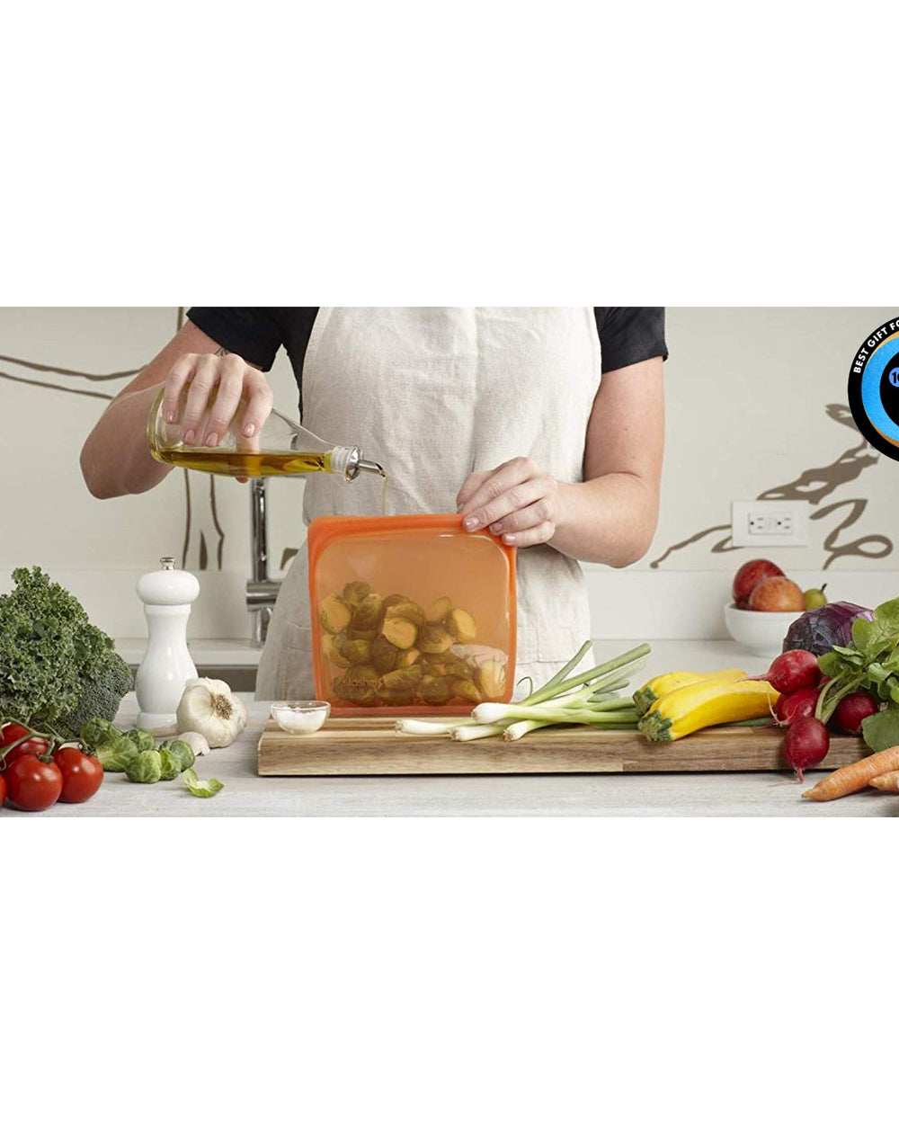 Stasher 440ML Reusable Silicone Medium Sandwich Bag Citrus