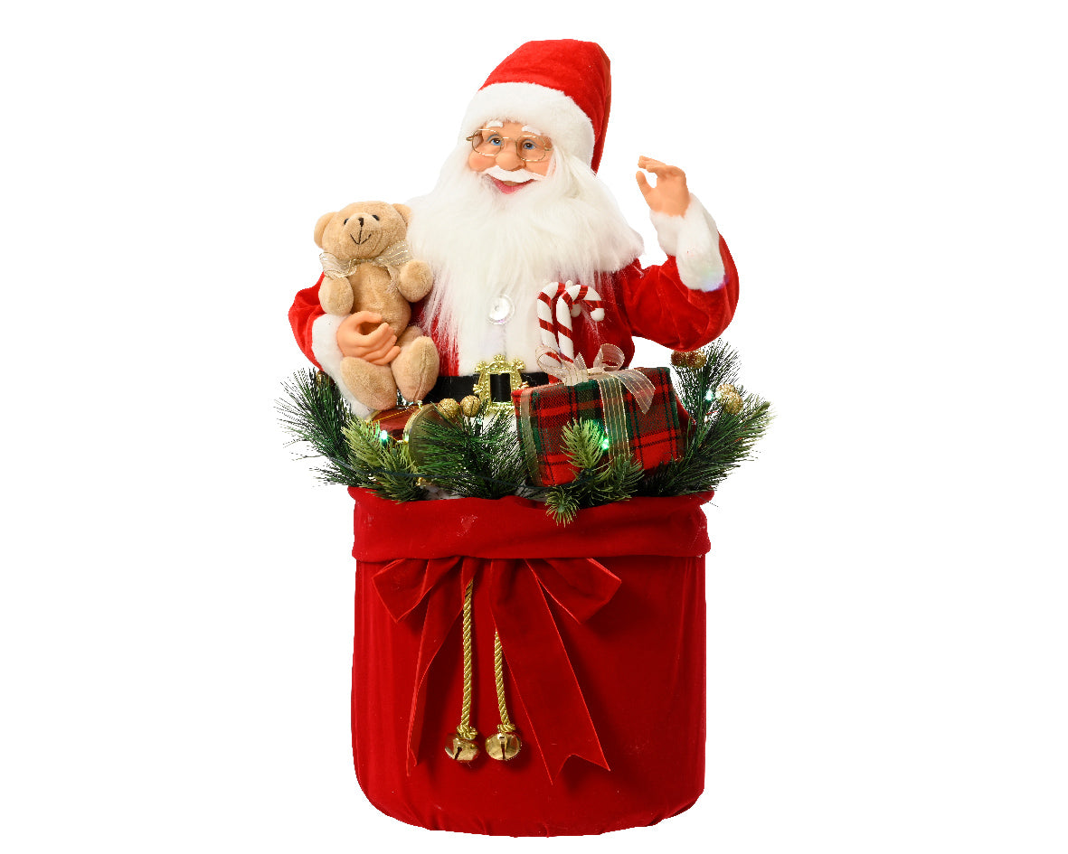Homesmiths Decoris 63cm Santa Polyester Plastic Body With Red Santa Suit