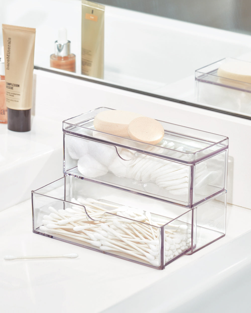 The Home Edit Mini Two Drawer Organizer 3 x 7 x 4.5 inch Clear