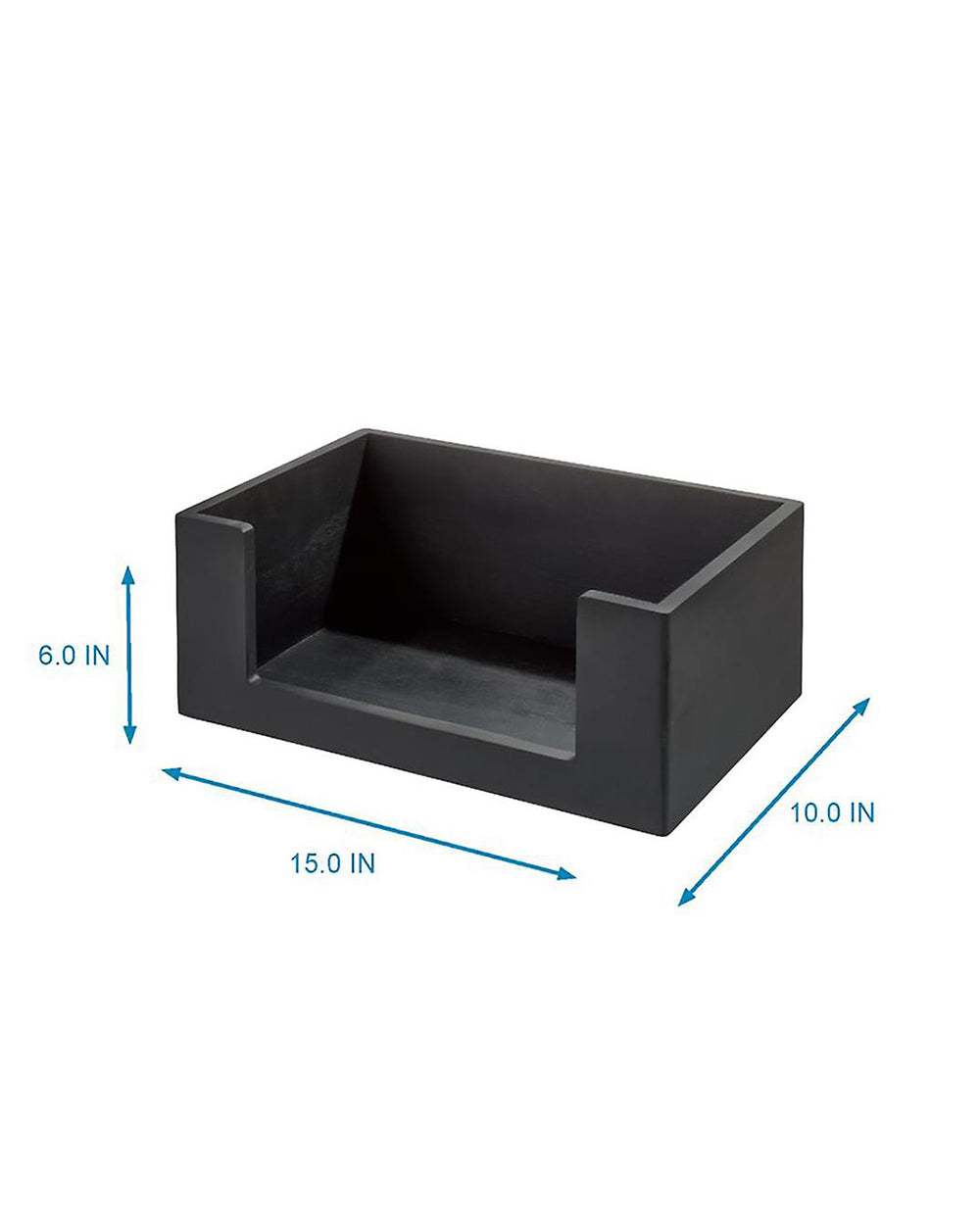 The Home Edit Large Open Front Bin 10 x 15 x 6 inch Matte Black