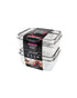 Visto Max 1 Liter Rectangle Storage Container Twin Pack with Clear Base & Lid