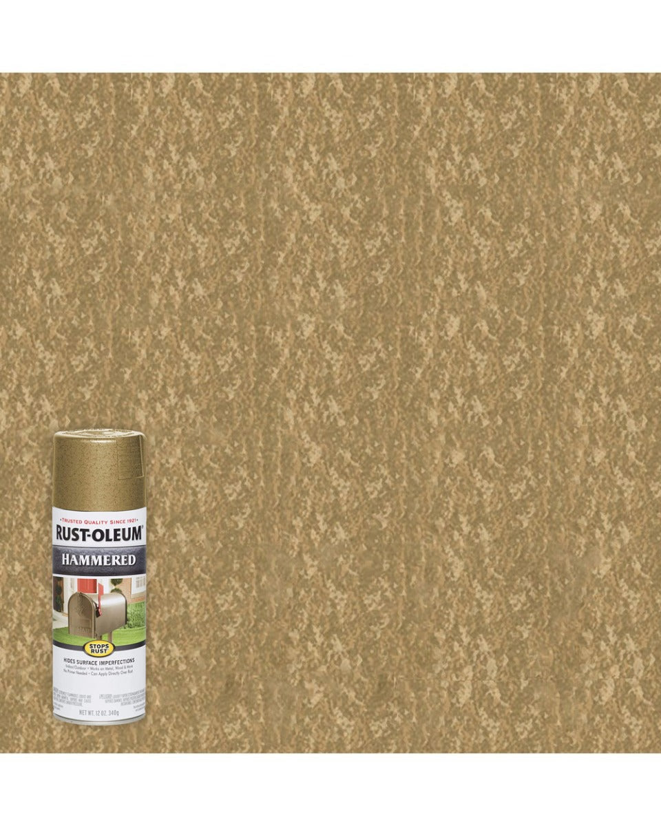 RustOleum Hammered Metal Finish Gold Rust 12Oz