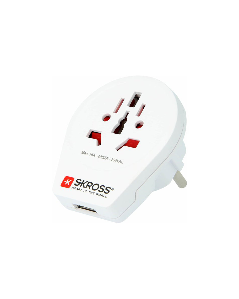 SKROSS Country Adapter World to Europe USB White