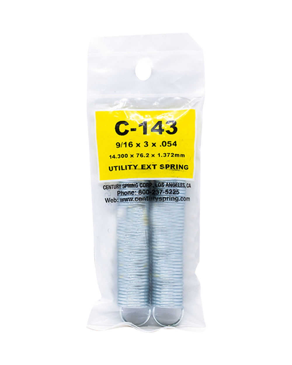 Utility Extension Spring Pack Of 2 - 14.300 x 76.2 x 1.3372 mm