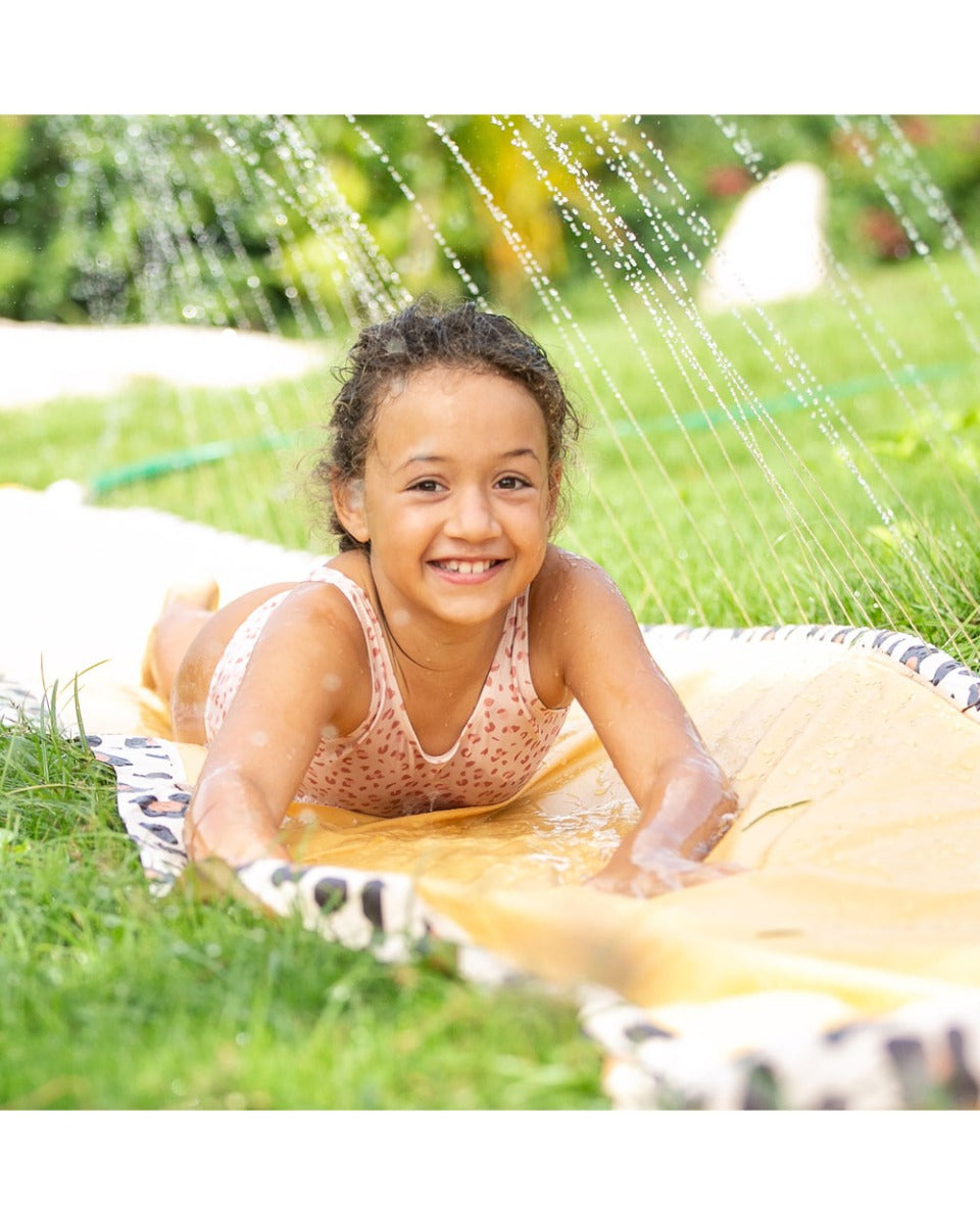 Swim Essentials Single Waterslide Beige Leopard Sprinkler