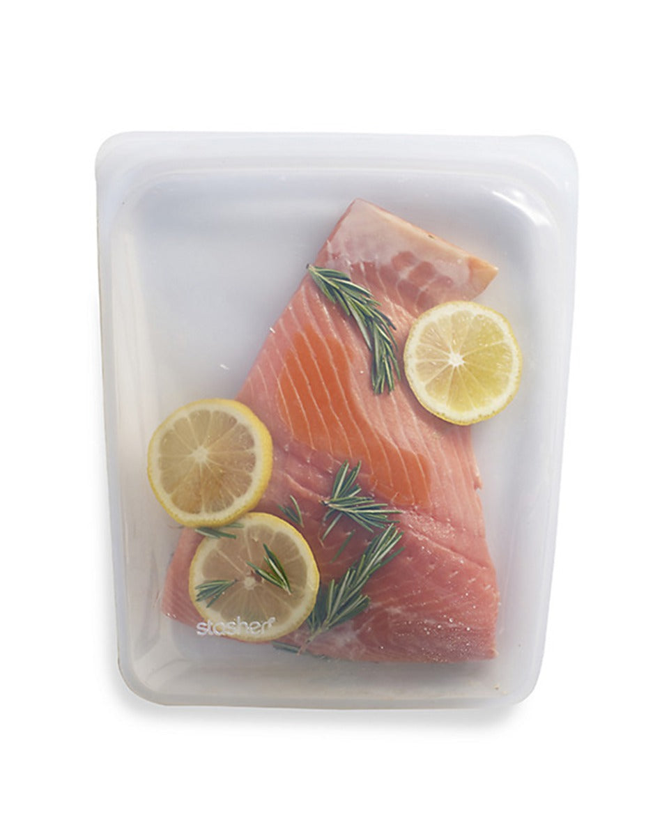 Stasher 1.9 Liter Reusable Silicone Storage Bag Clear