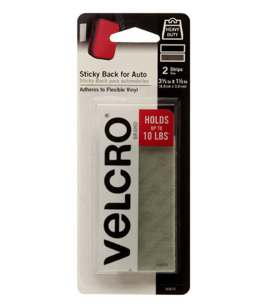 Velcro 3-1/2X1-1/2 Inches Grey Sticky Back Strip For Auto
