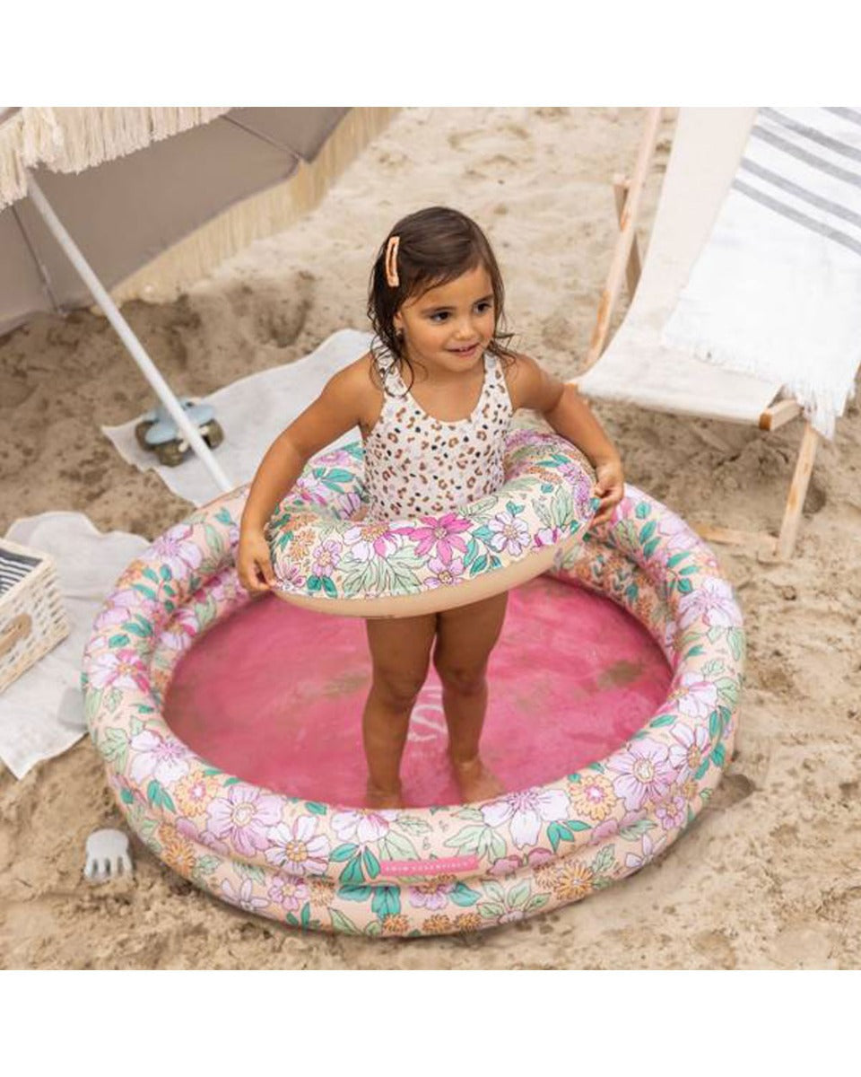 Swim Essentials Pink Blossom Printed Children's Pool 100cm 2 Rings