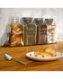 Tala 1.25 Liter Sugar Ribbed Glass Storage Canisters with Screw Top Tin Lids