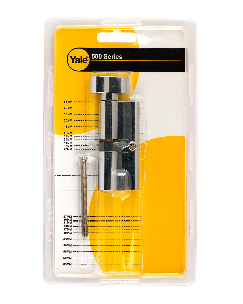 Yale 500 Series Double Euro Profile Cylinder 35+35 Key Plus Coin Polished Brass CH1453