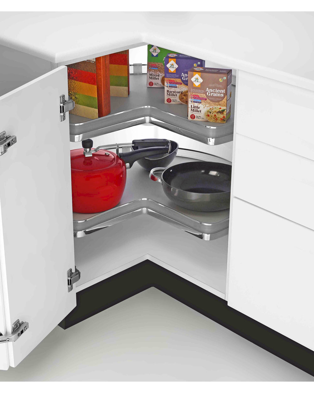 Tansel Lazy Suzan 3/4 Bottom Mount 2 Tray - 220xD700x755mm