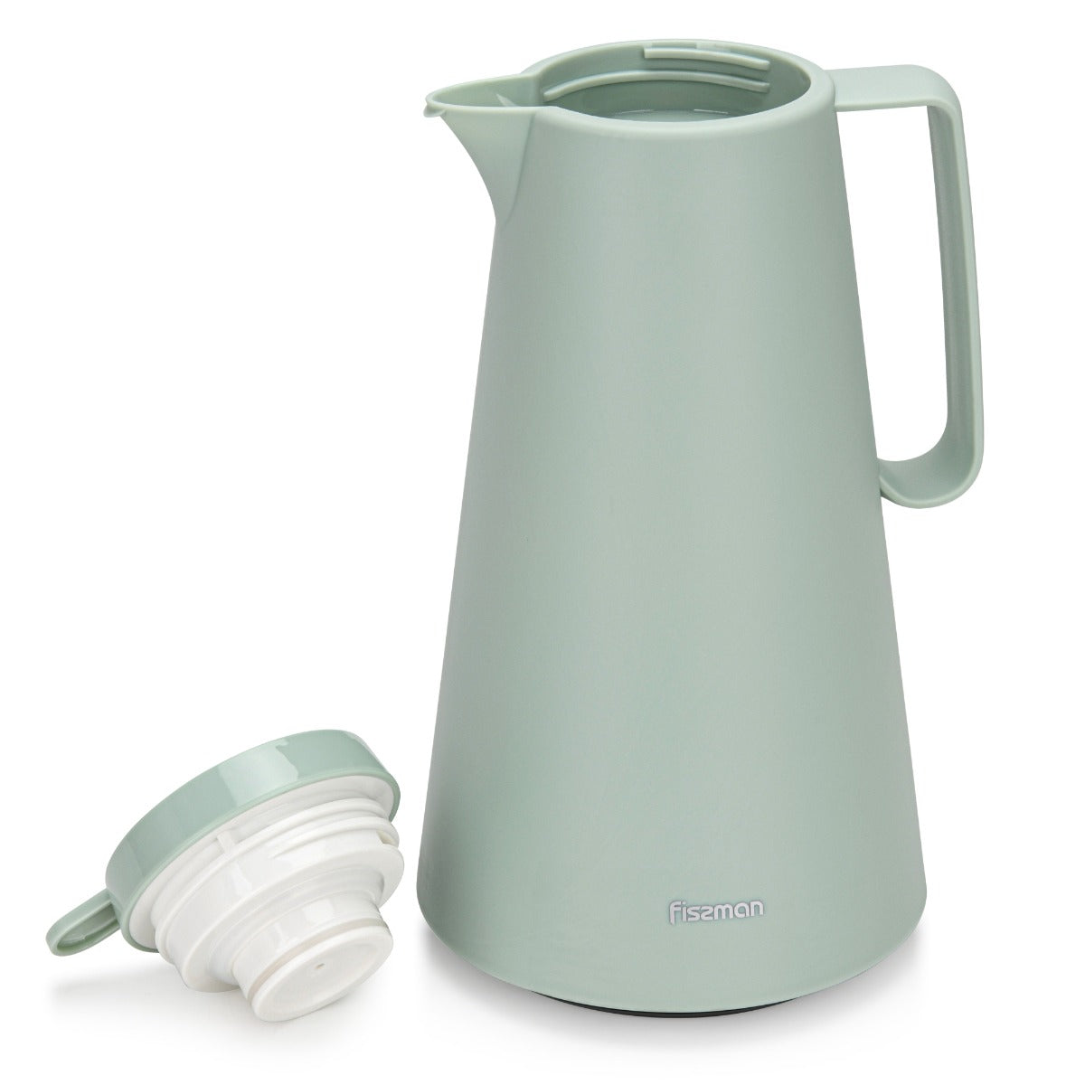 Fissman Vacuum Insulated Flask 1000 ML Green With Pink Glass Liner