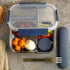 Beola 3 Compartment Glass Food Storage Container With Silicone Protective Sleeve, 1050Ml Ice Blue