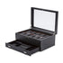 Wolf Roadster 10 pc Watch Box with Drawer Black Ebony Macassar