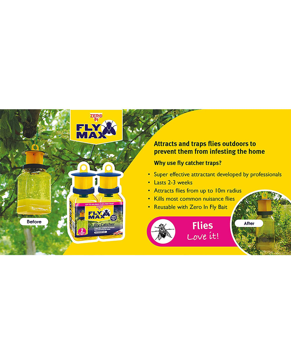 Zero In Fly Max Re-Usable Fly Catcher Pack of 2