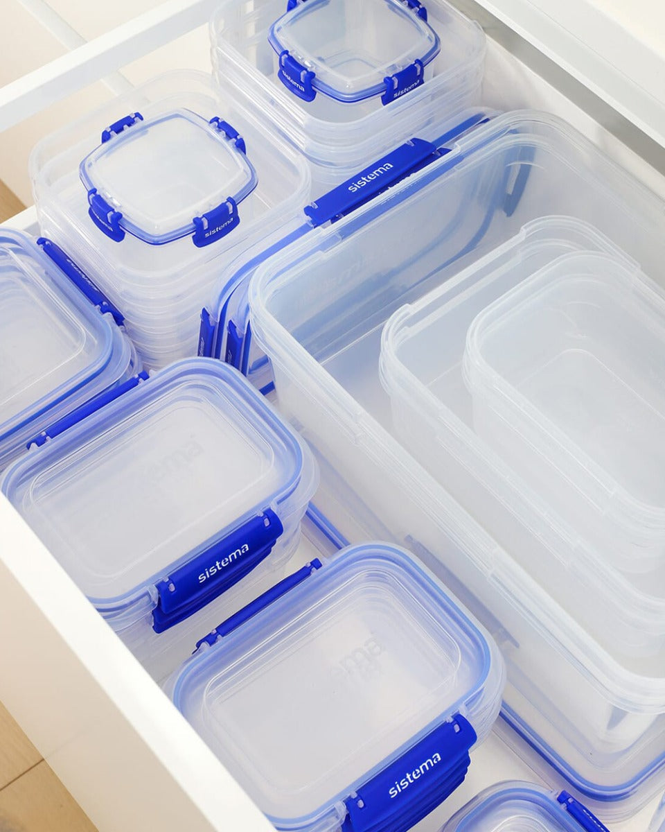 Sistema 2.2 Litre Klip it Rectangular Container Pack of 3