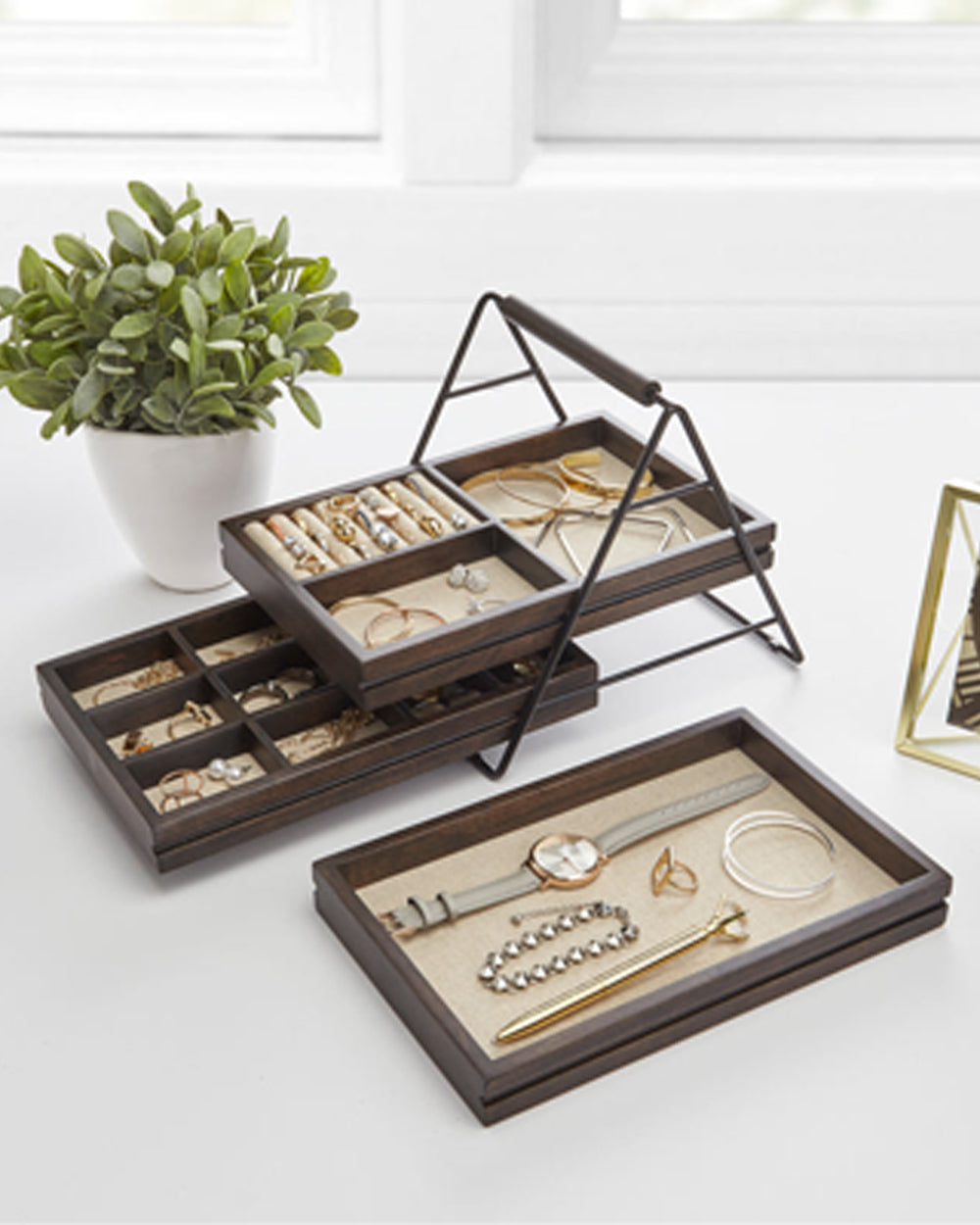 Umbra Terrace Jewelry Tray Black Walnut
