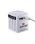 SKROSS World Wall Charger 4 Plug 2 Port 2.4A to Euro Plug USB Charger Adapter White