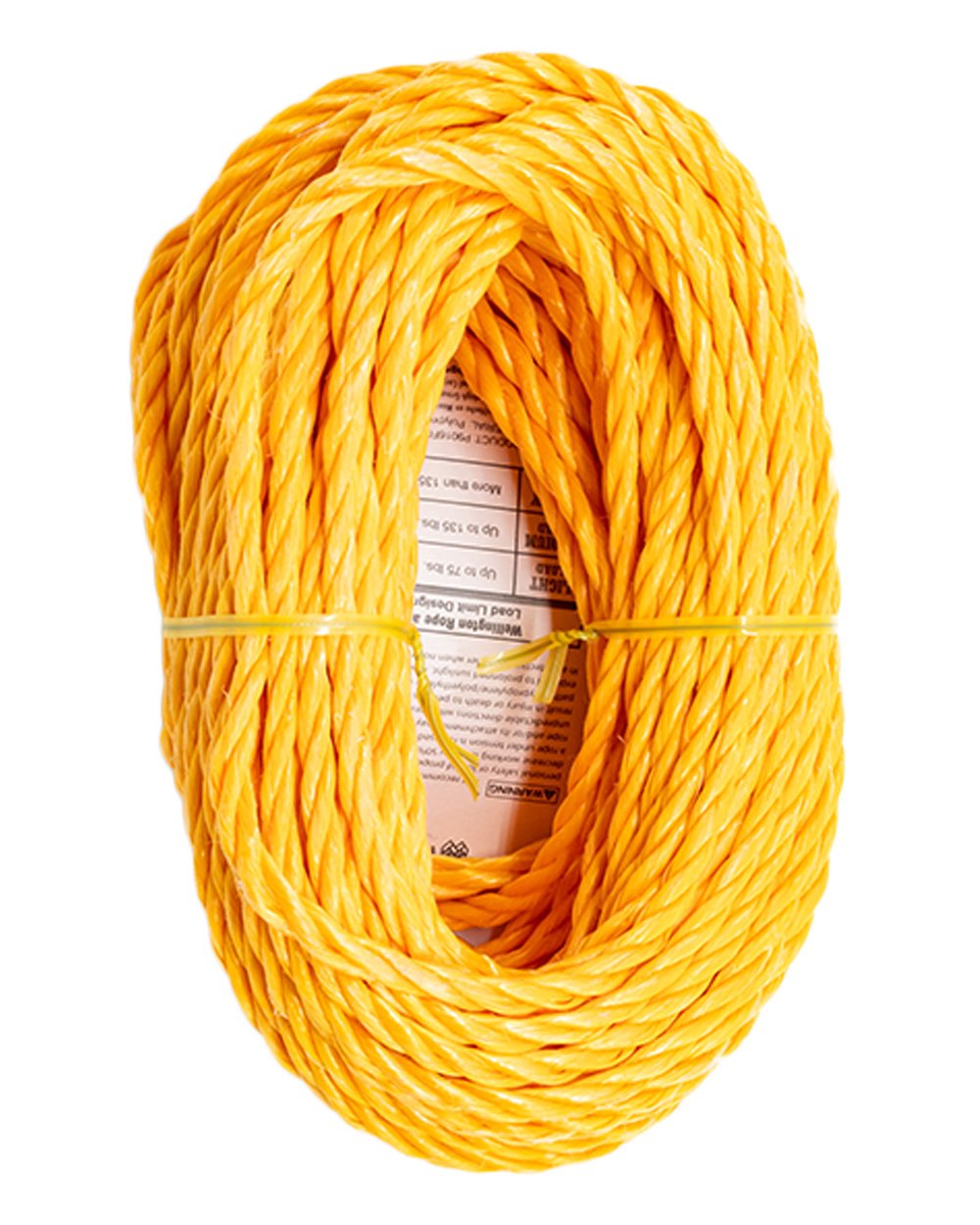 Wellington Cordage 1/4"x100' Yellow Poly Rope