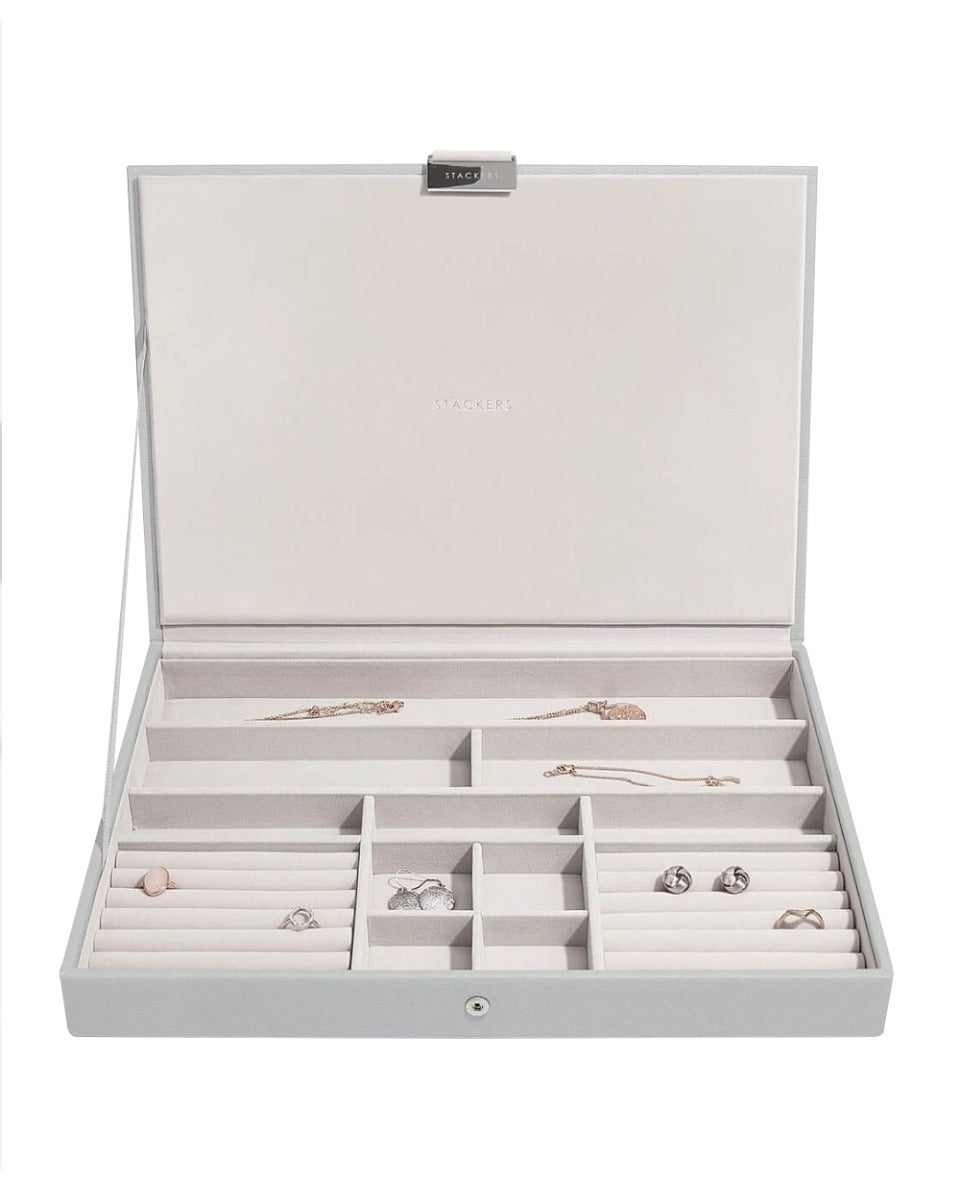 Stackers Pebble Grey Jewelry Box with Super Size Lid