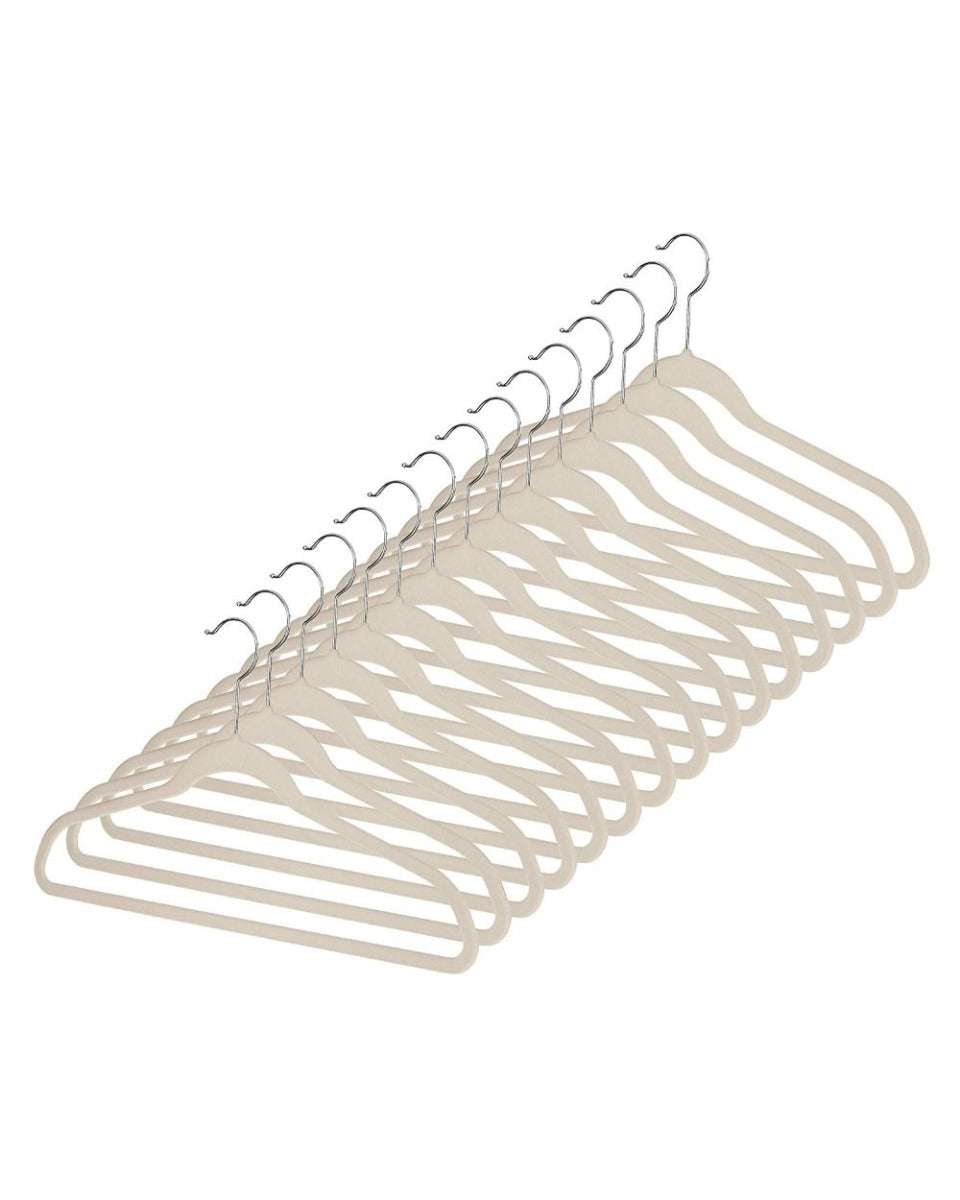 Whitmor Spacemaker Suit Hangers Set of 15 Beige