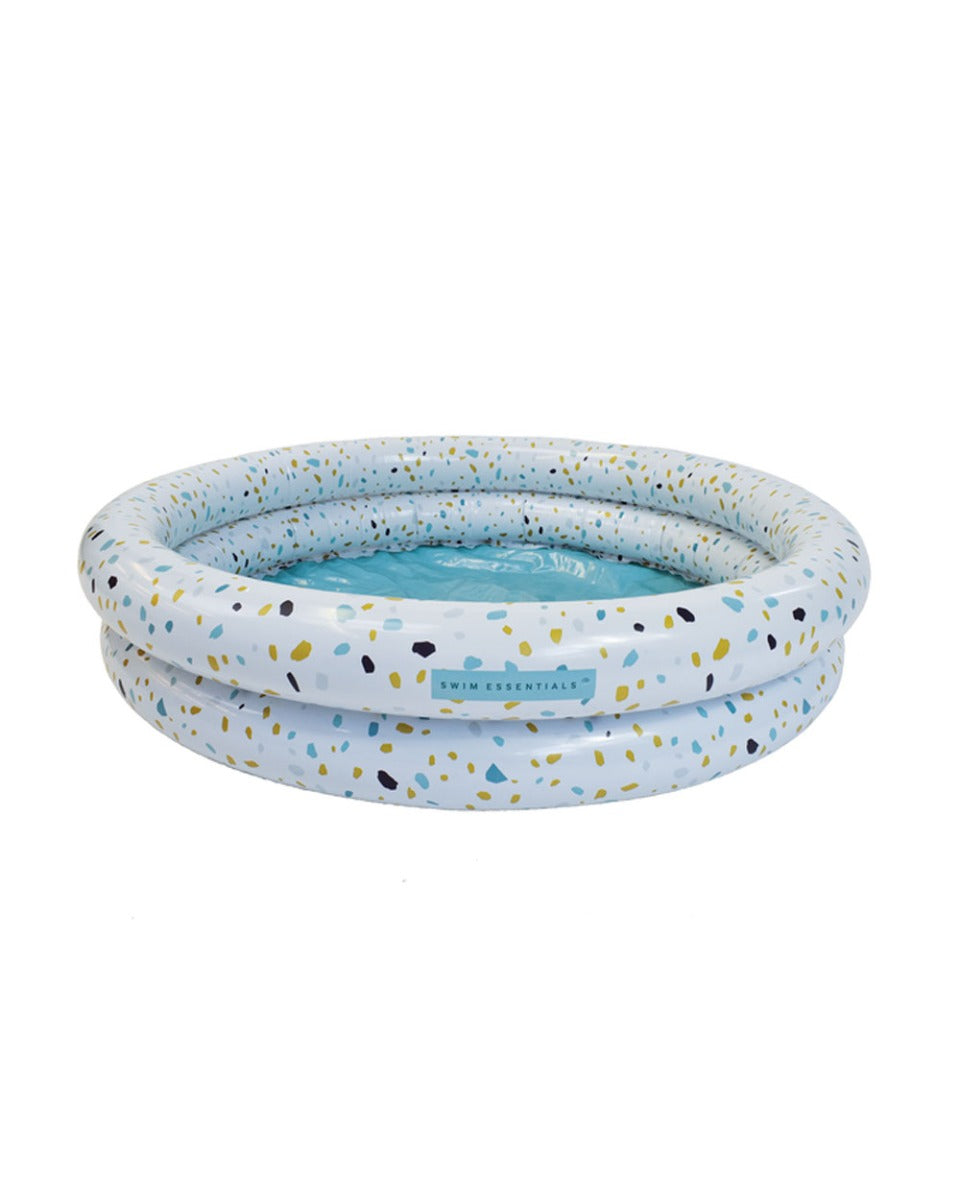 Swim Essentials White Terrazzo Mint Green Children's Pool 100cm 2 Rings
