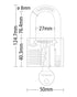 Stanley Brass Padlock 50mm Standard Shackle