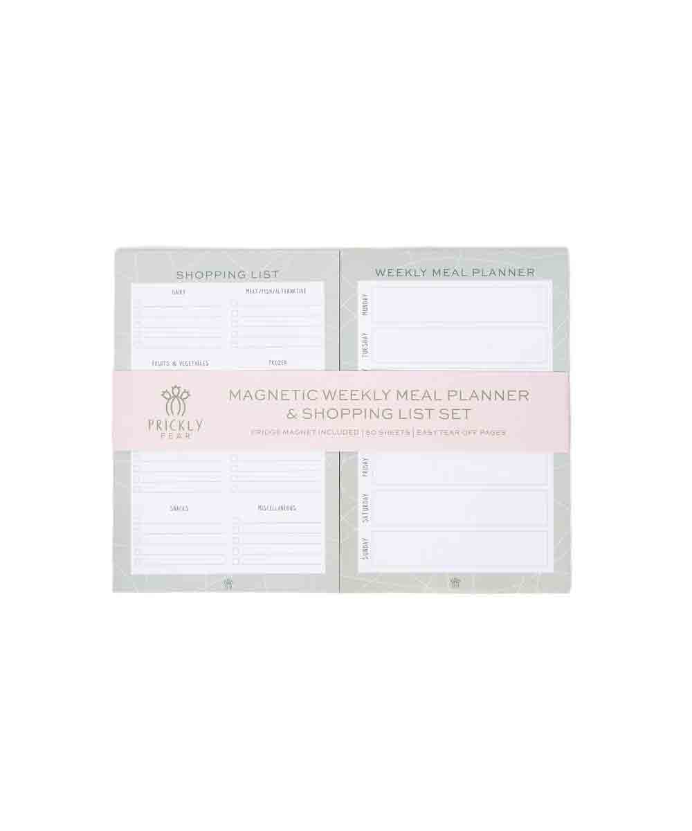 Prickly Pear Swirl Weekly Meal Planner & Shopping list with Magnetic Panel
