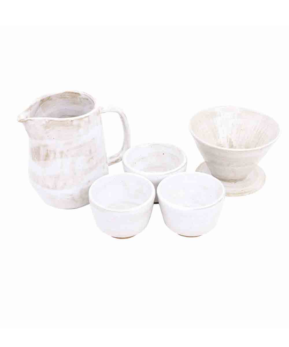 Prickly Pear Drip Coffee Set White Washed