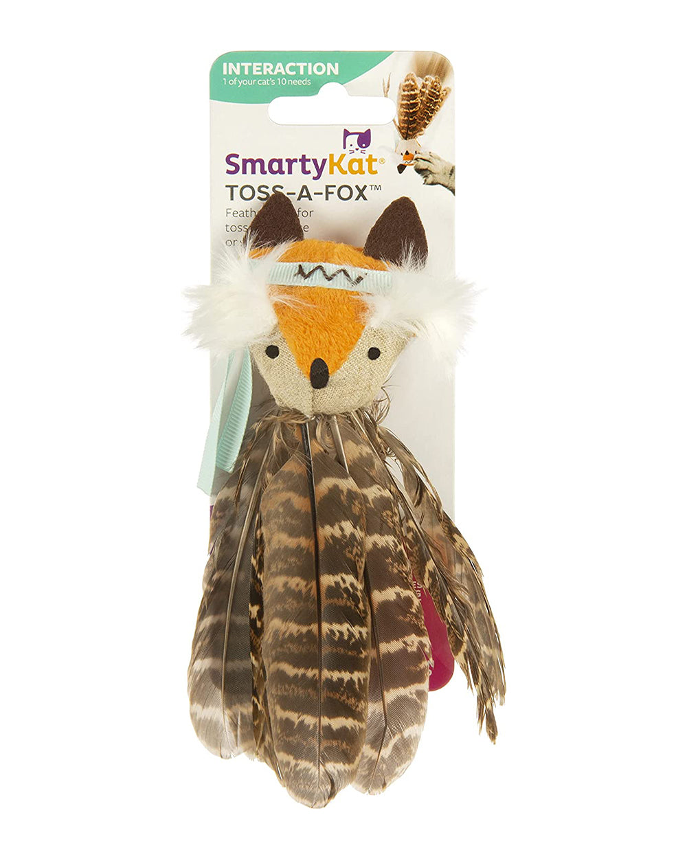 Smartykat Toss a Fox Feathered Cat Toy