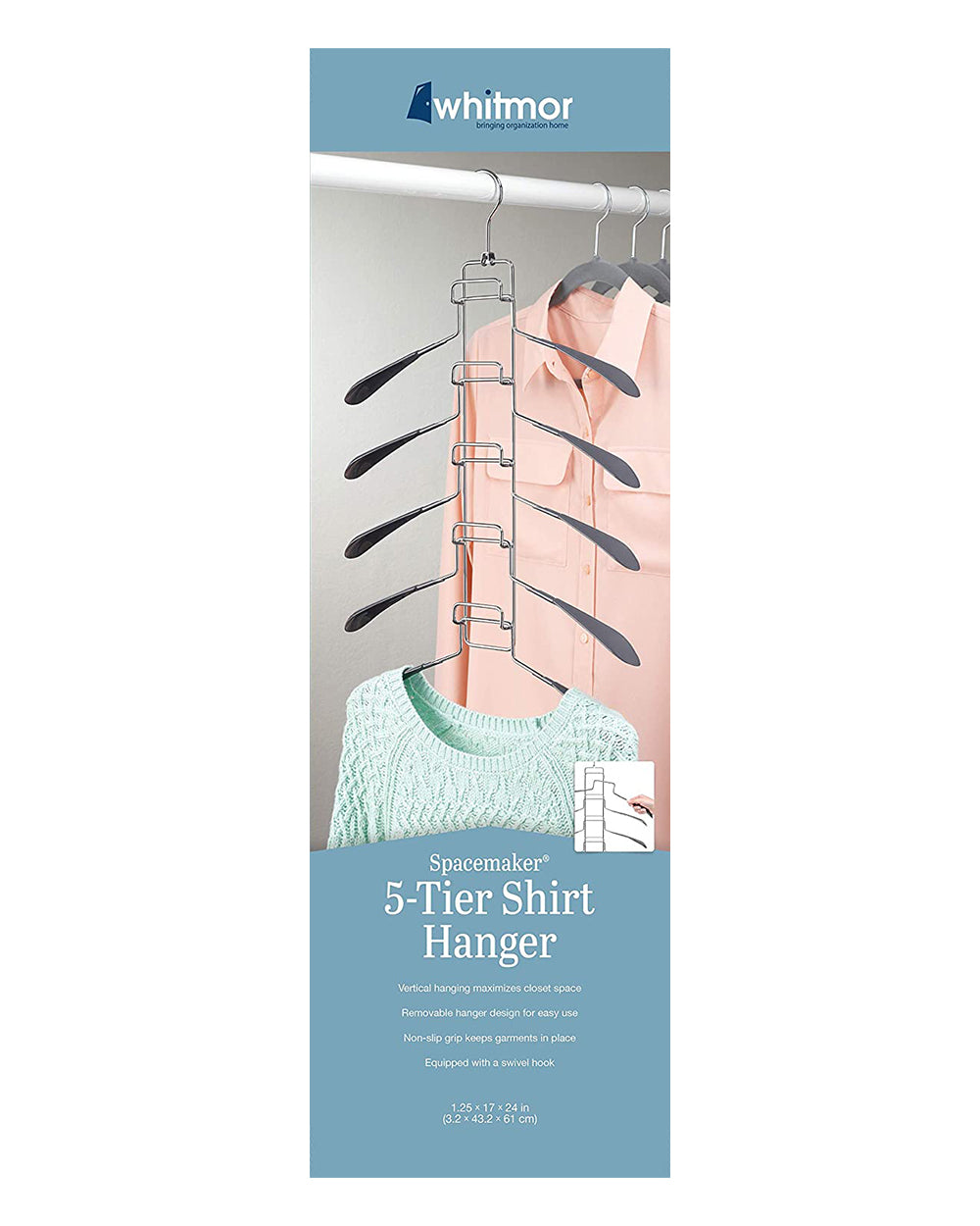 Whitmor Spacemaker 5 Tier Shirt Hanger