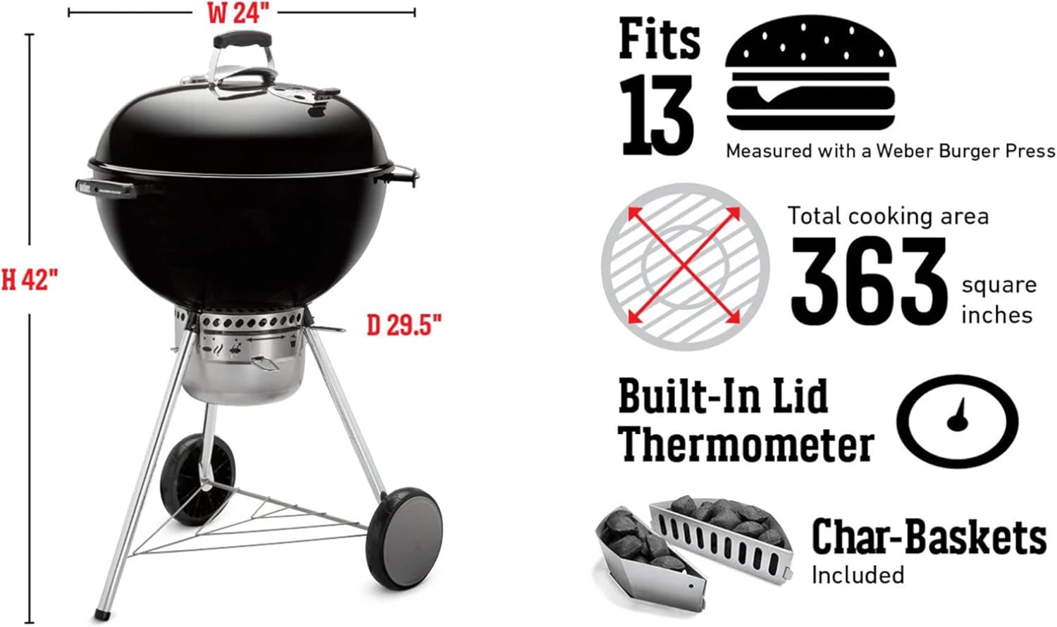 Weber Master Touch Charcoal Grill 22 inch Spring Ivory
