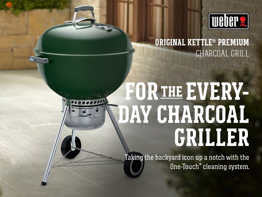 Weber 22 inch Original Kettle Premium Charcoal Grill Green